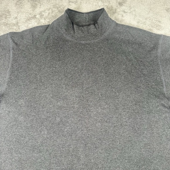 Eddie Bauer VTG Mock Neck Long Sleeve Shirt L Gray 100% Cotton Casual Minimalist - Picture 8 of 13